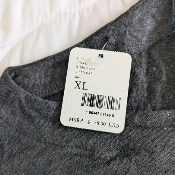 Free People Cropped Halter Tank Top XL Black Knit Linen-blend Long Weekend NWT - Picture 9 of 16